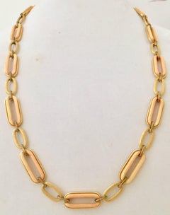 Givenchy Lucite & Brushed Gold Chain Link Opera Necklace
