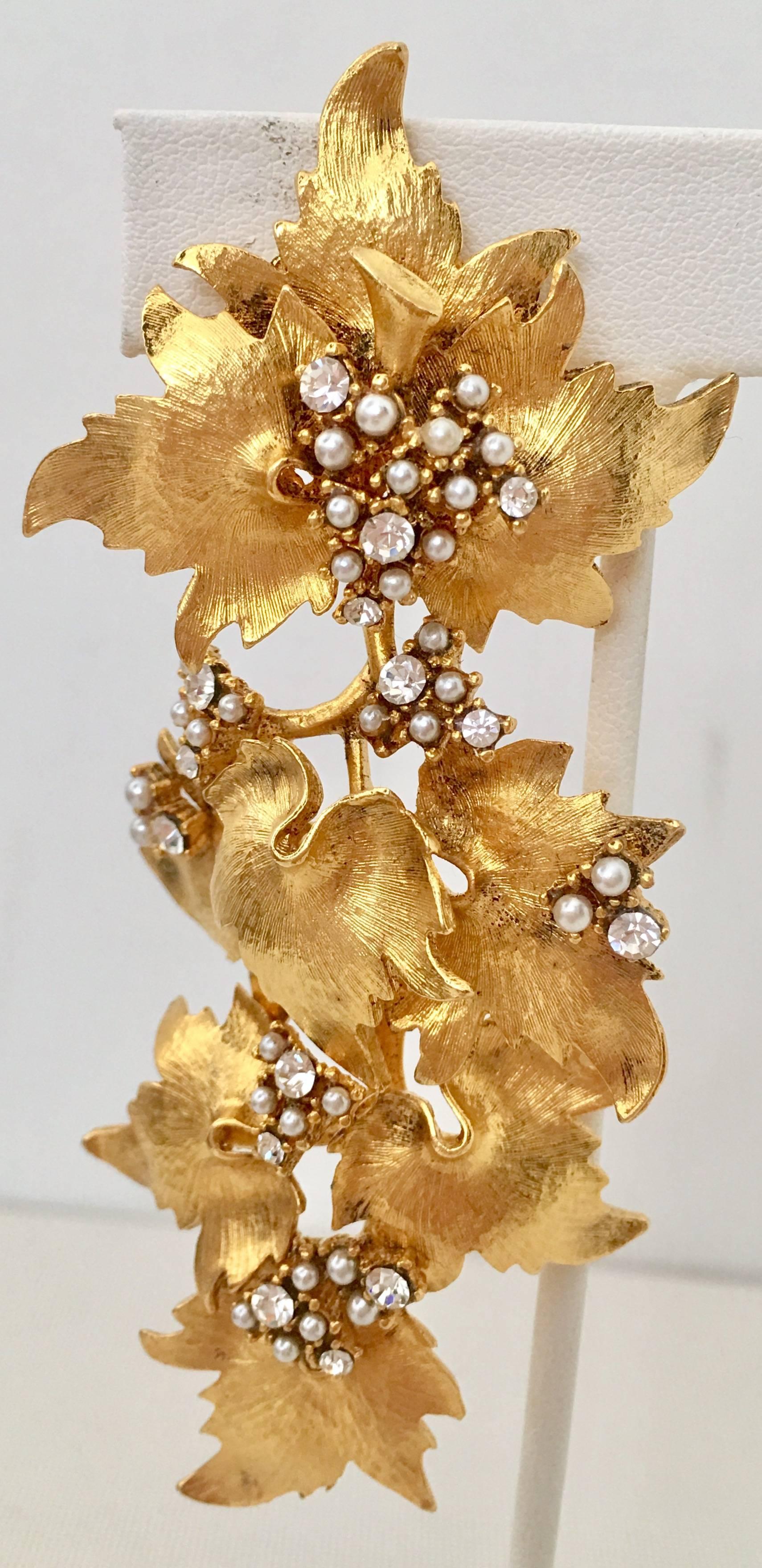 Women's Stanley Hagler Style Gold Seed Pearl & Crystal Rhinestone 4