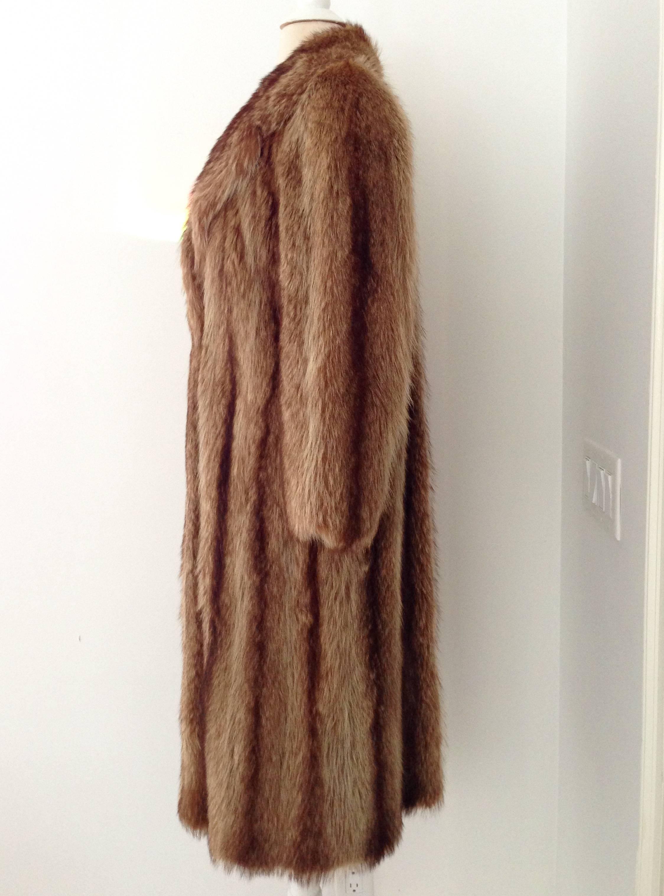 Brown 90'S Chloe Designer Full Length Raccoon Coat