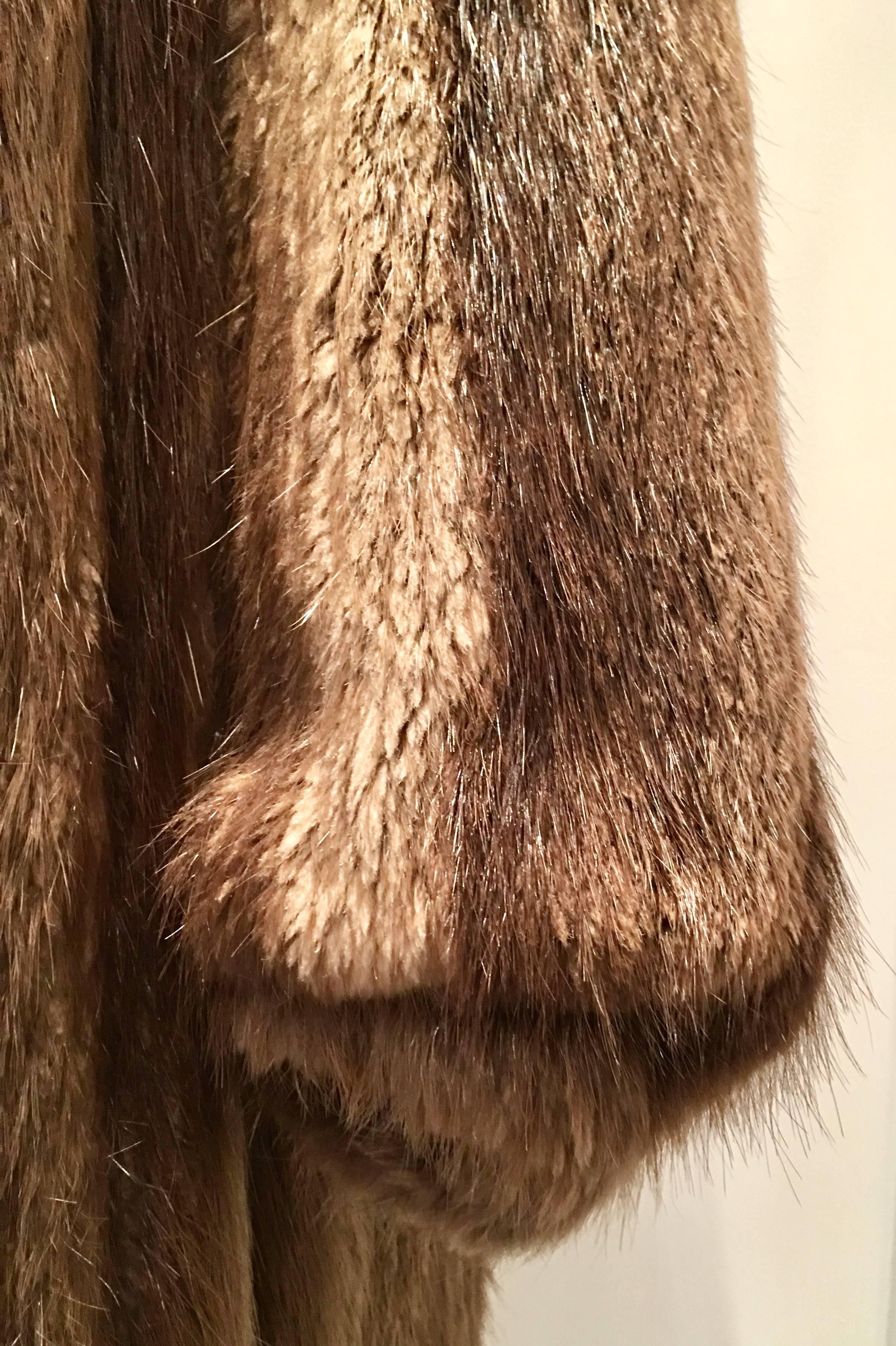 Women's or Men's Vintage Canadian Long Hair Beaver Fur Coat