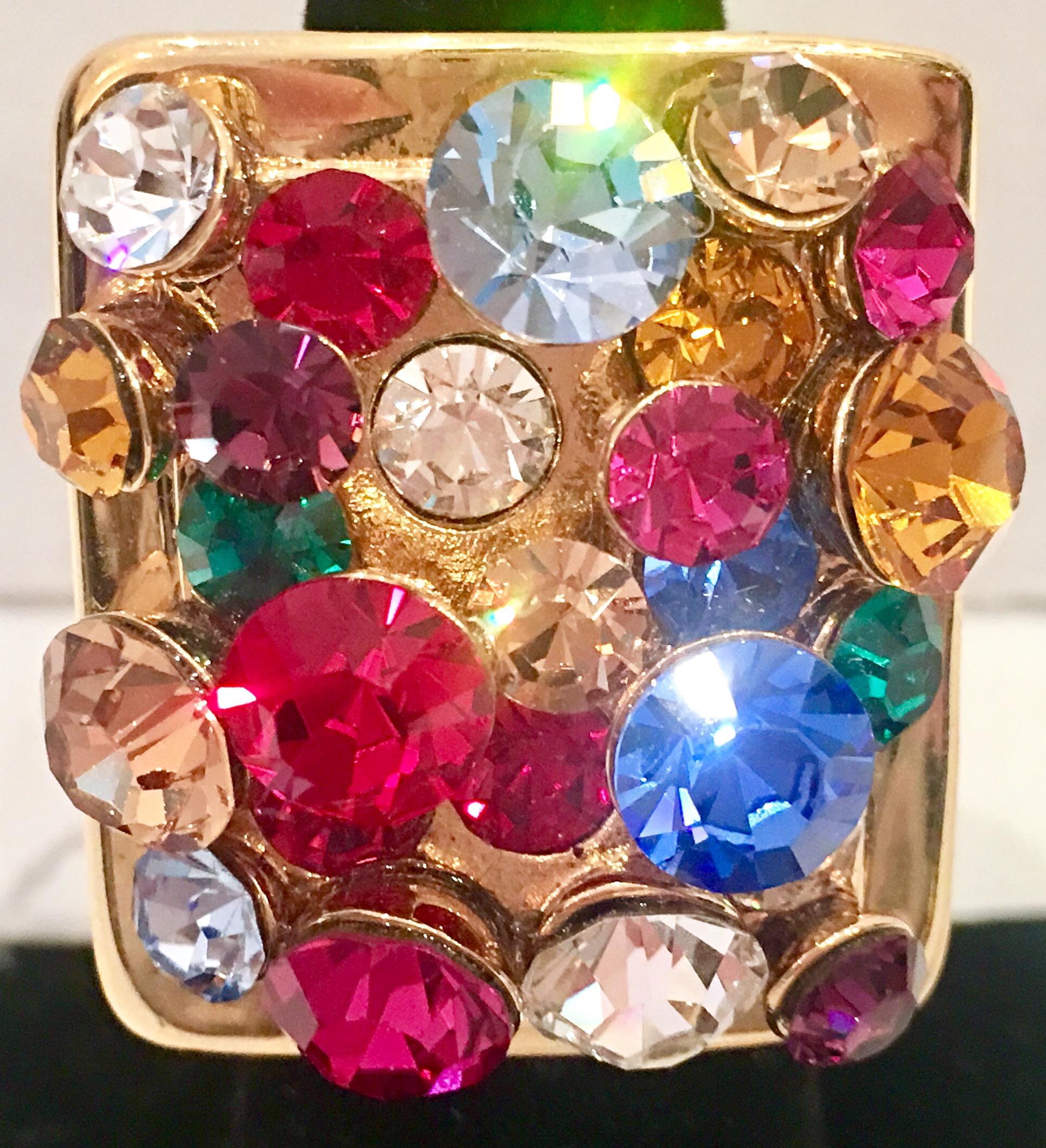 21st Century Gold & Swarovski Crystal Cocktail Ring By, Kate Spade In Excellent Condition For Sale In West Palm Beach, FL