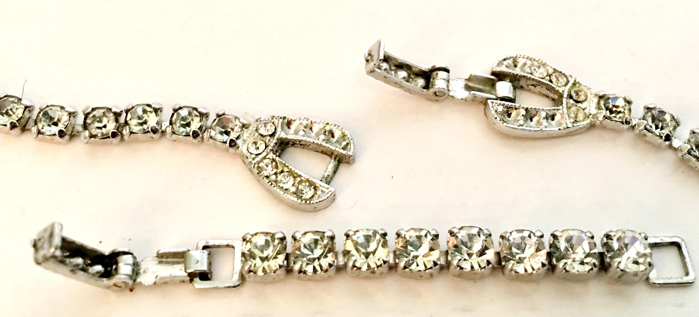 1960'S Silver & Austrian Crystal Choker Style Necklace By, Ledo 7