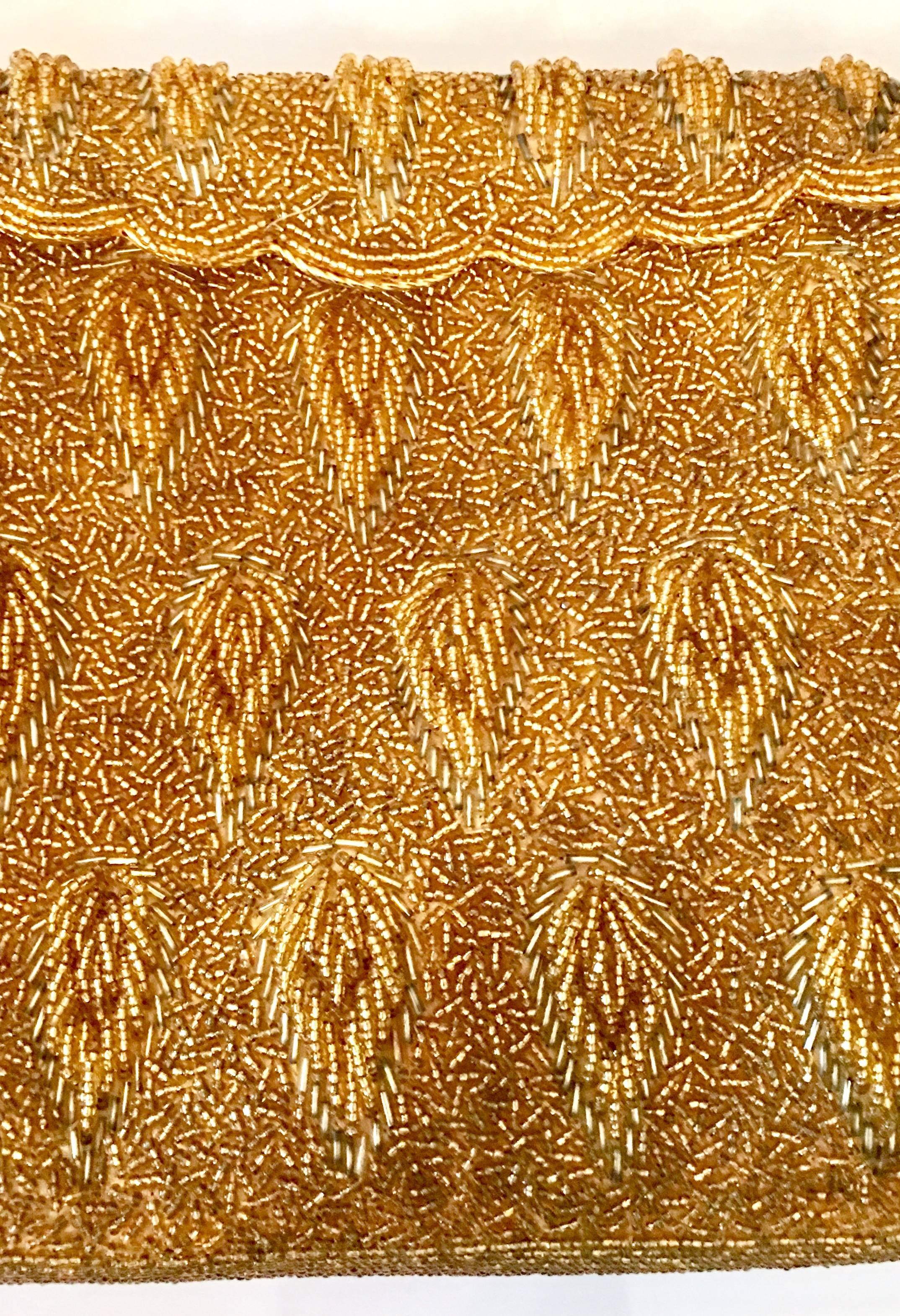 gold beaded shoulder bag