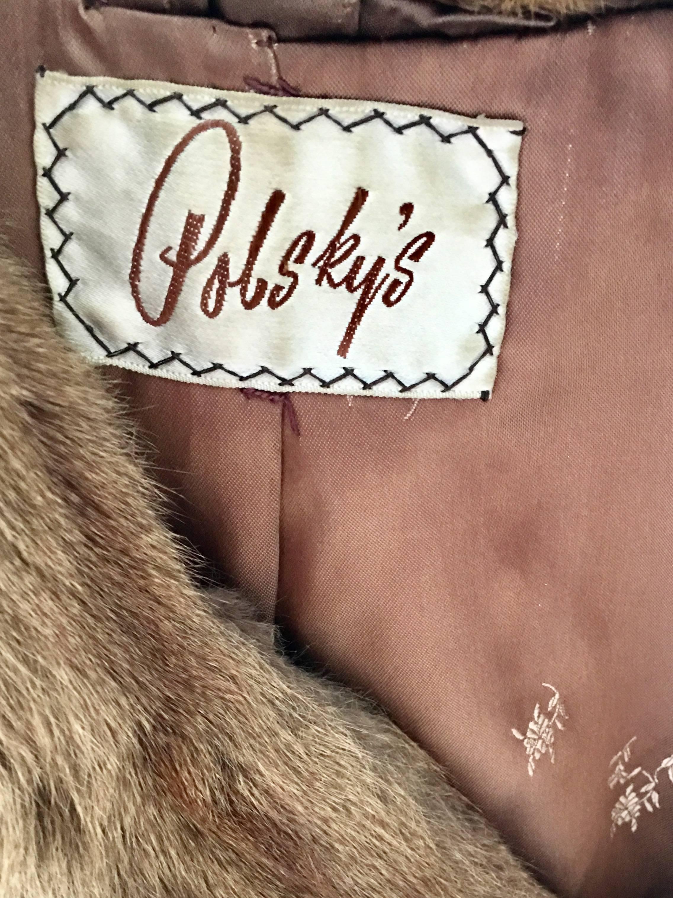 Mid-20th Century Whiskey Dyed Rabbit Fur Stole Capelet By, Polsky's For Sale 2