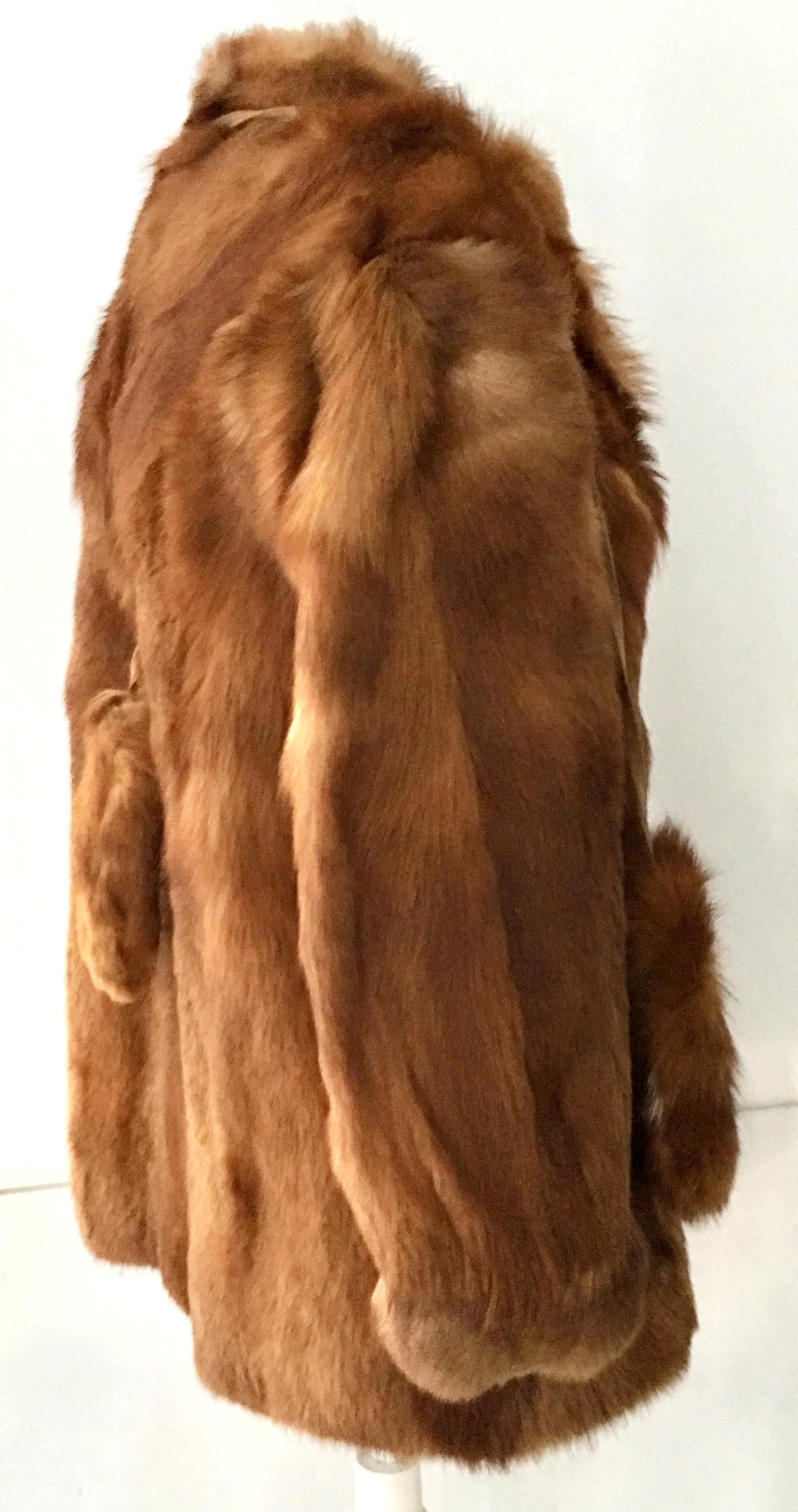 Brown 20th Century Authentic German Red Fox Fur Coat By, Eich Pelz For Sale