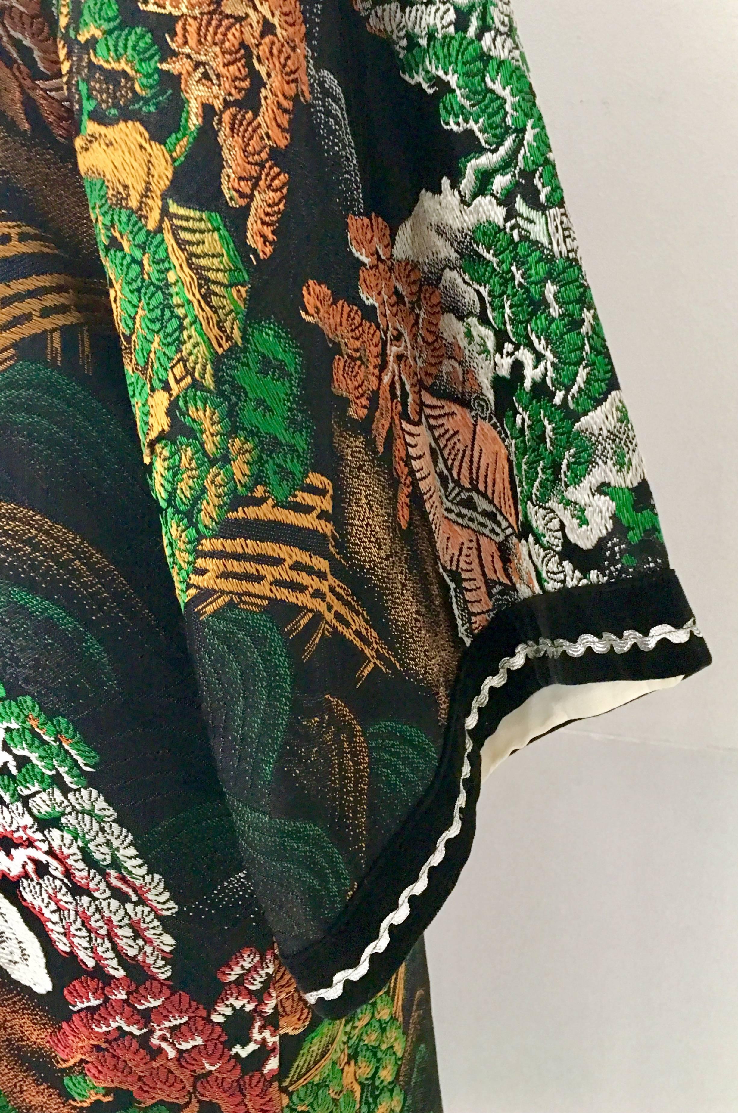 20th Century Silk & Velvet Emboridered Kimono Dinner Jacket-Hong Kong 5