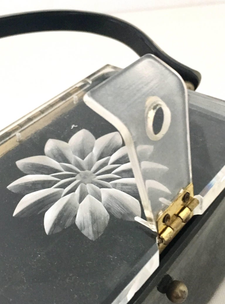 Mid-Century Art Deco Lucite Box Purse By, Nelson Original Miami at 1stdibs