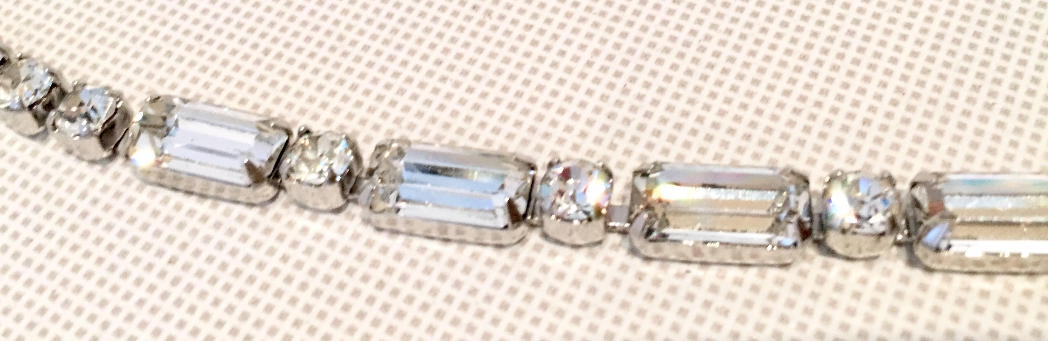 Vintage Silver & Swarovski Crystal Clear Rhinestone Choker Necklace By, Weiss In Good Condition In West Palm Beach, FL