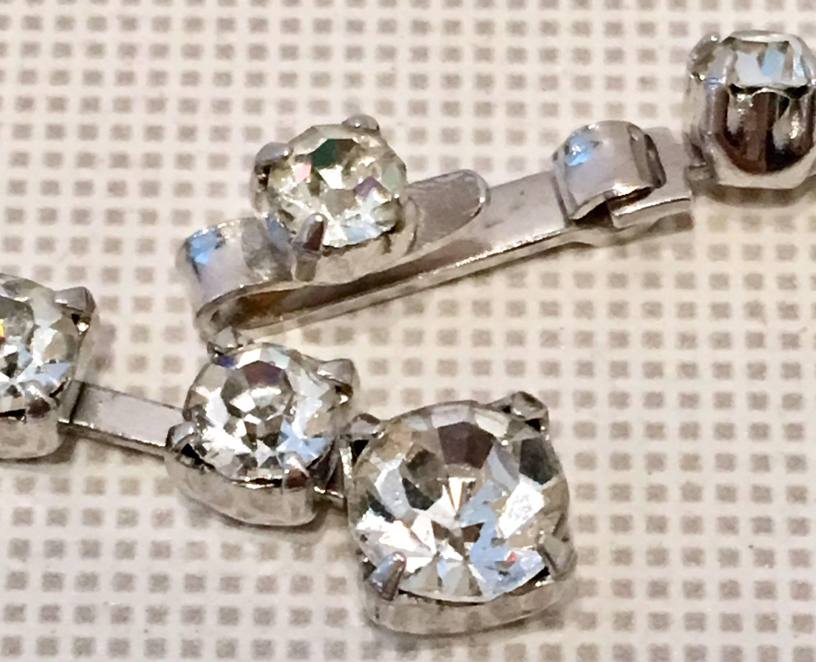 Vintage Silver & Swarovski Crystal Clear Rhinestone Choker Necklace By, Weiss 3