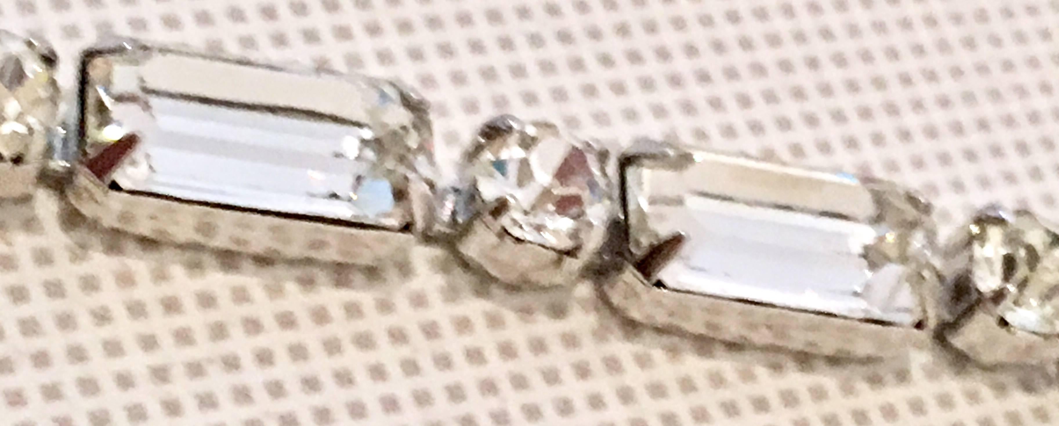 Vintage Silver & Swarovski Crystal Clear Rhinestone Choker Necklace By, Weiss 1