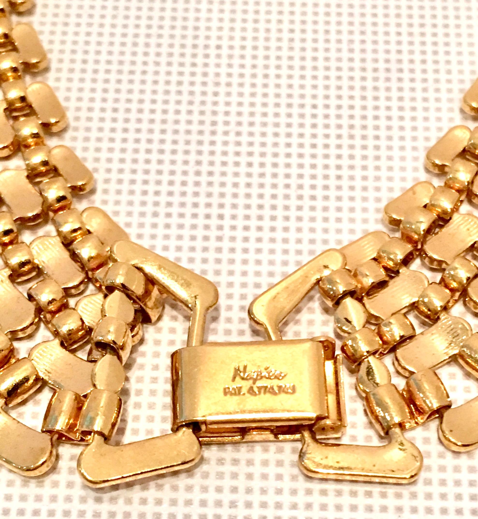 20th Century Gold Plate Choker Style Necklace By, Napier In Excellent Condition In West Palm Beach, FL