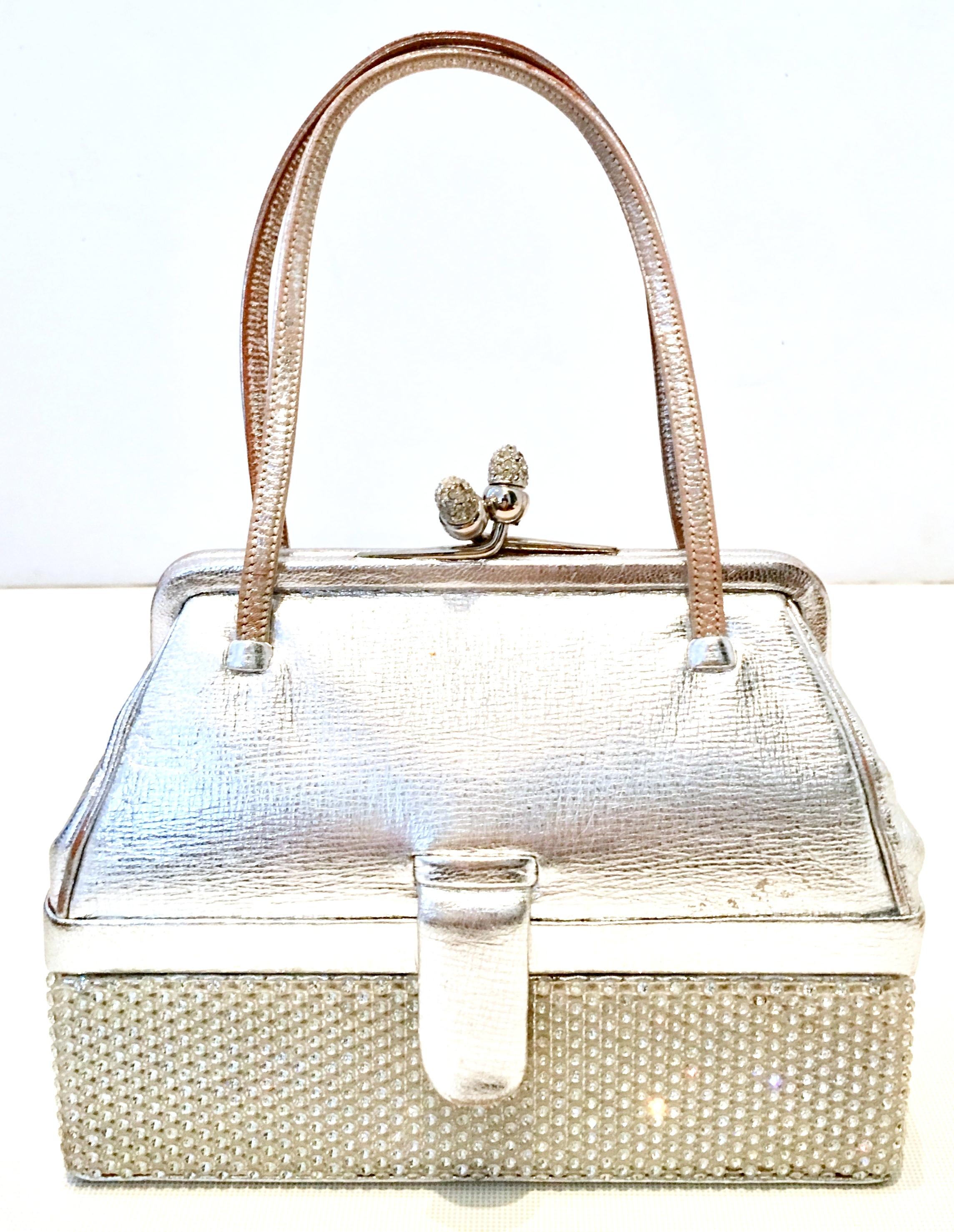 Beige 20th Century Judith Leiber Python & Swarovski Crystal Minaudiere Evening Bag