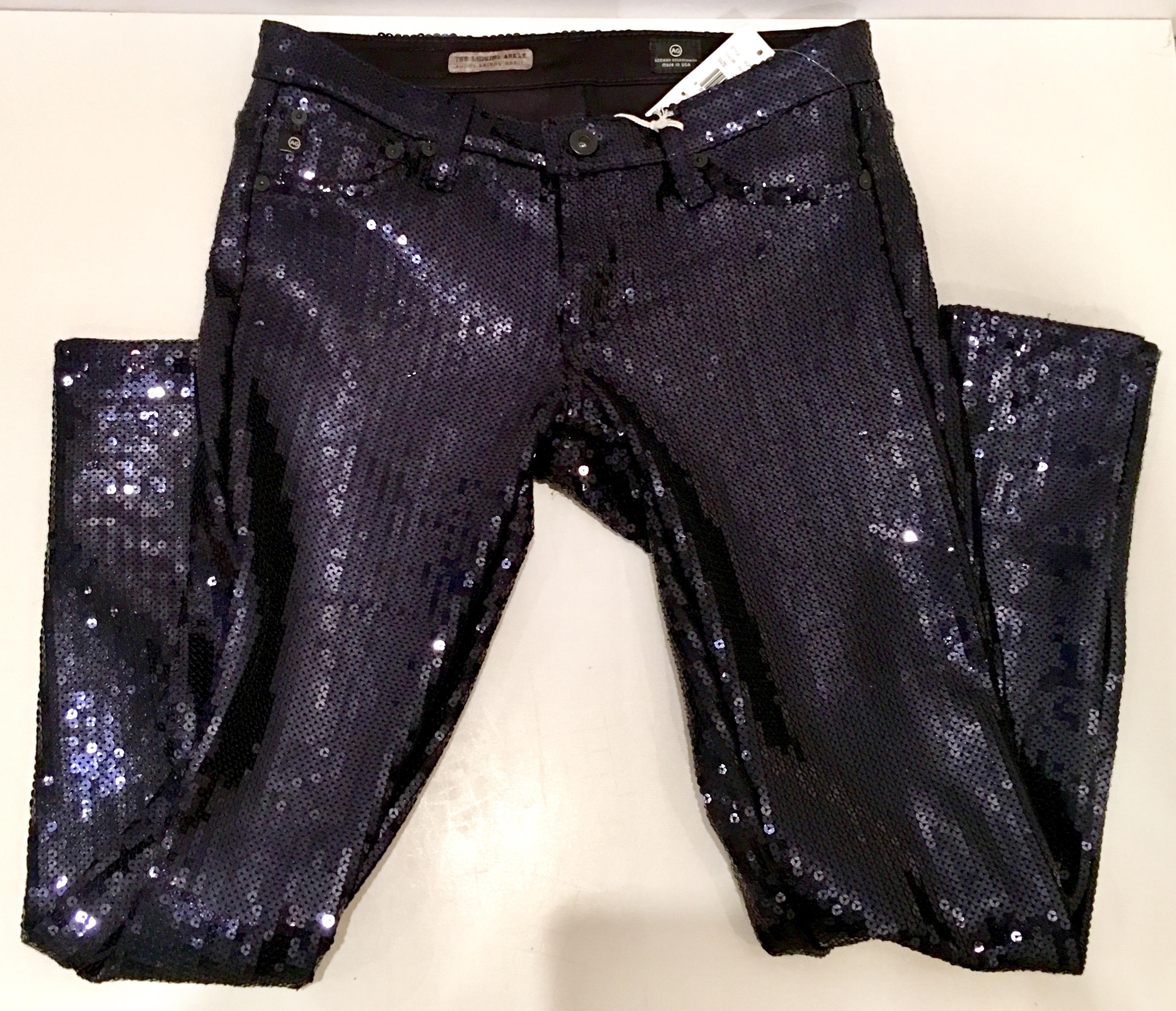 Black Contemporary & New Navy Sequin Jeans By, 