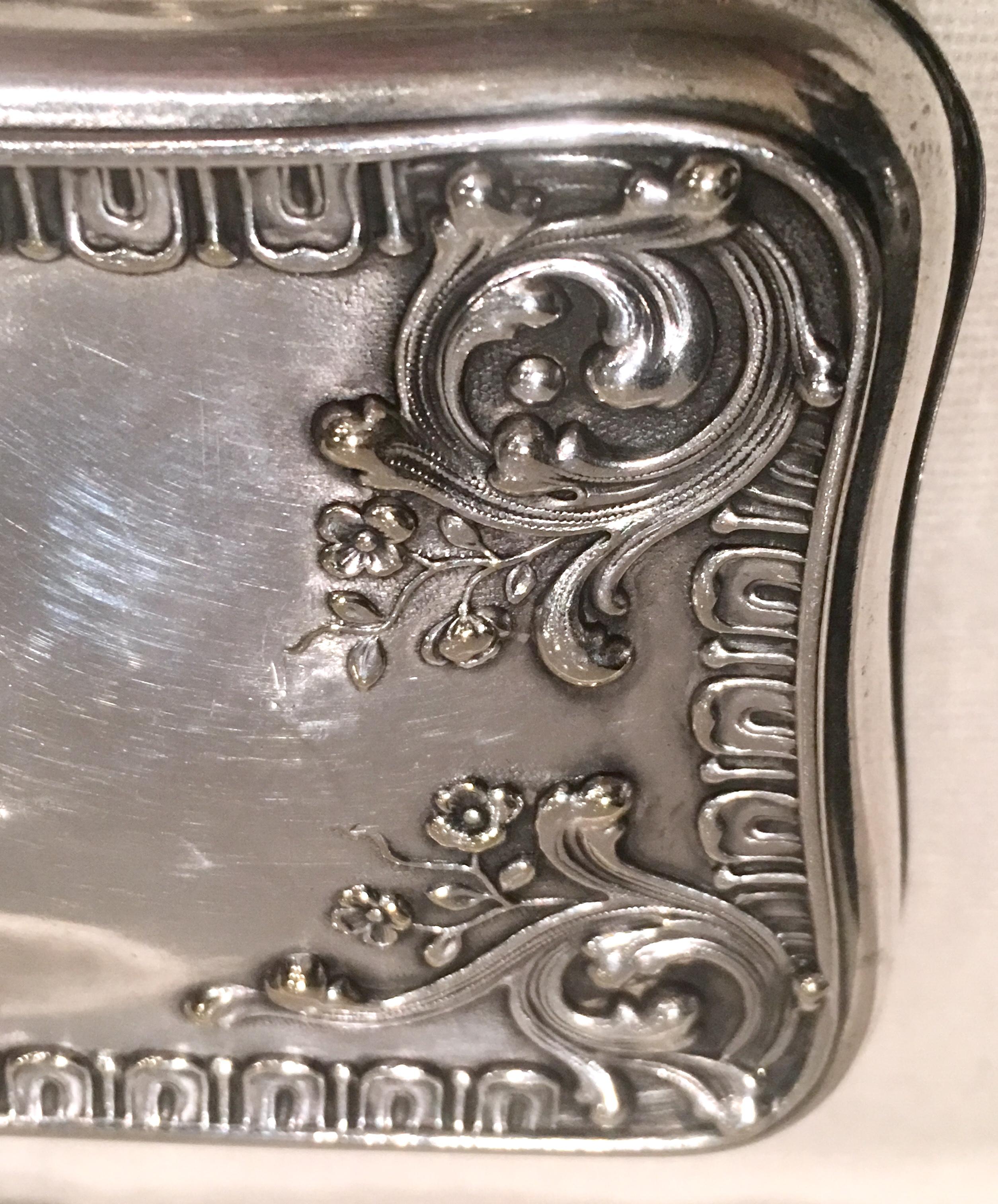 Women's or Men's Antique German Art Nouveau Sterling Silver 