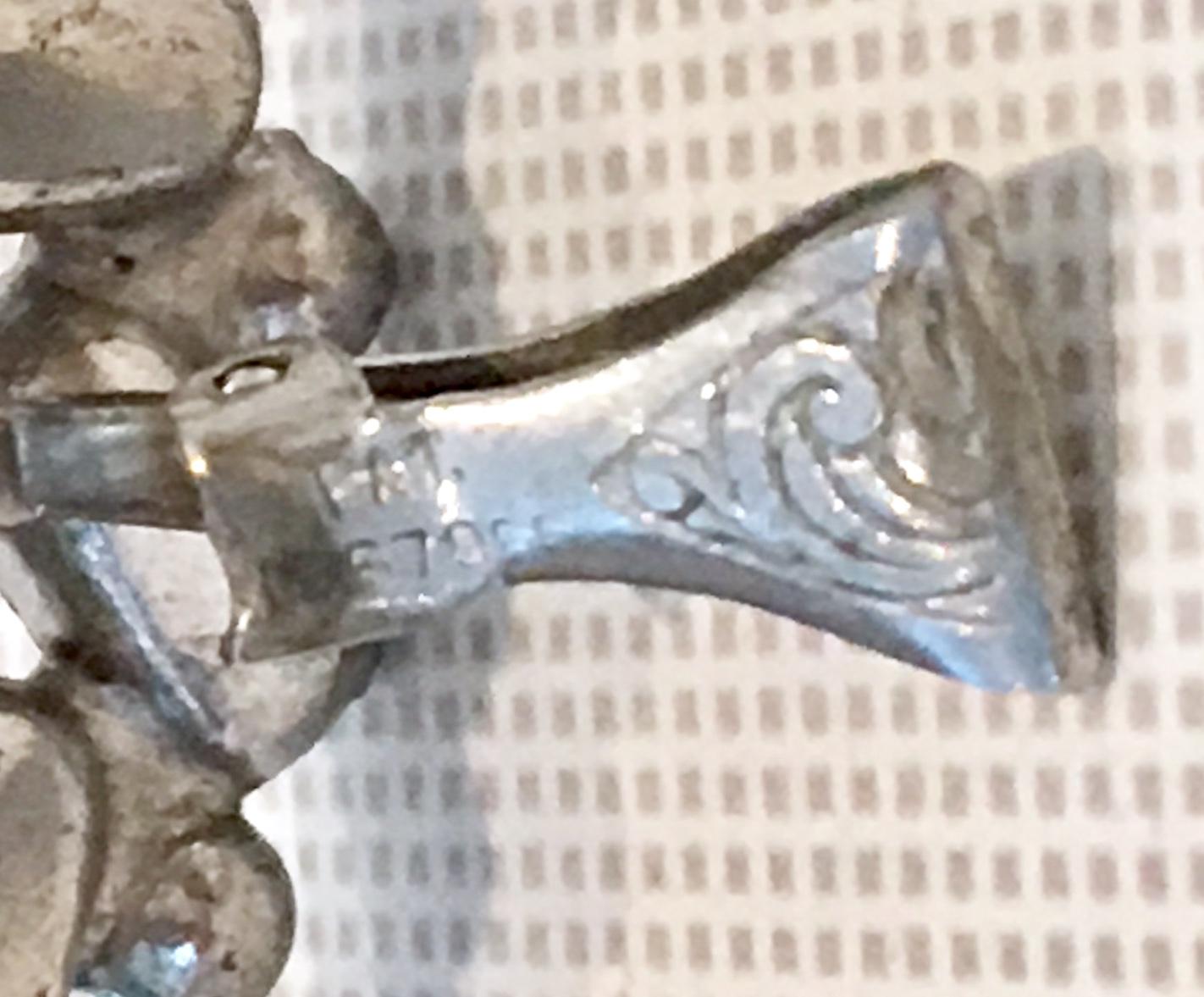 1940'S Silver & Blue Sapphire Swarovski Crystal Earrings  3