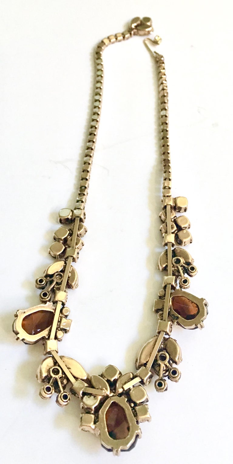 Gold and Swarovski Crystal Vintage Choker Style Necklace By, Delizza and Elster at 1stDibs