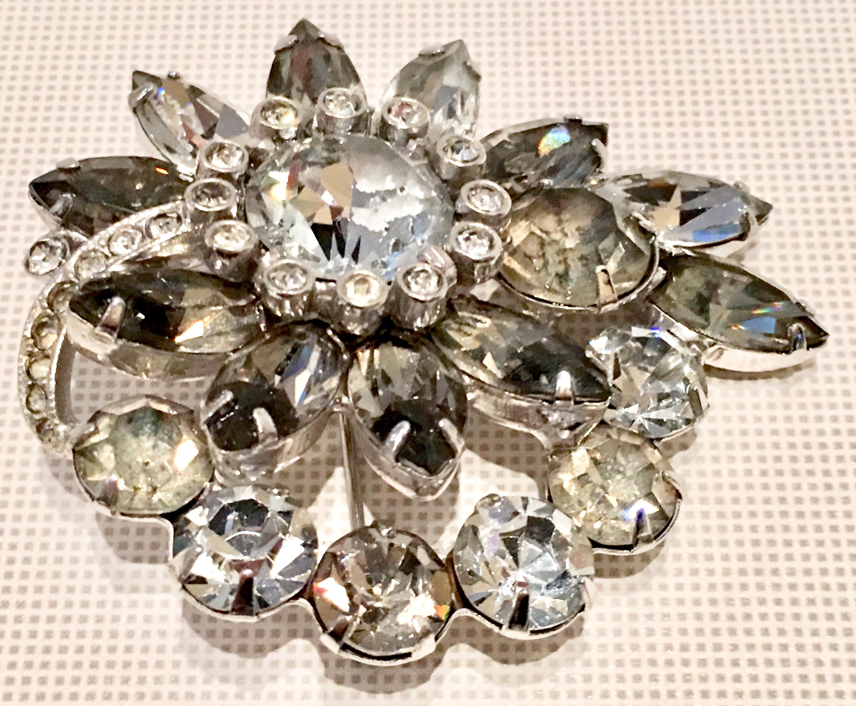 Women's or Men's 70'S Silver & Swarovski Crystal 