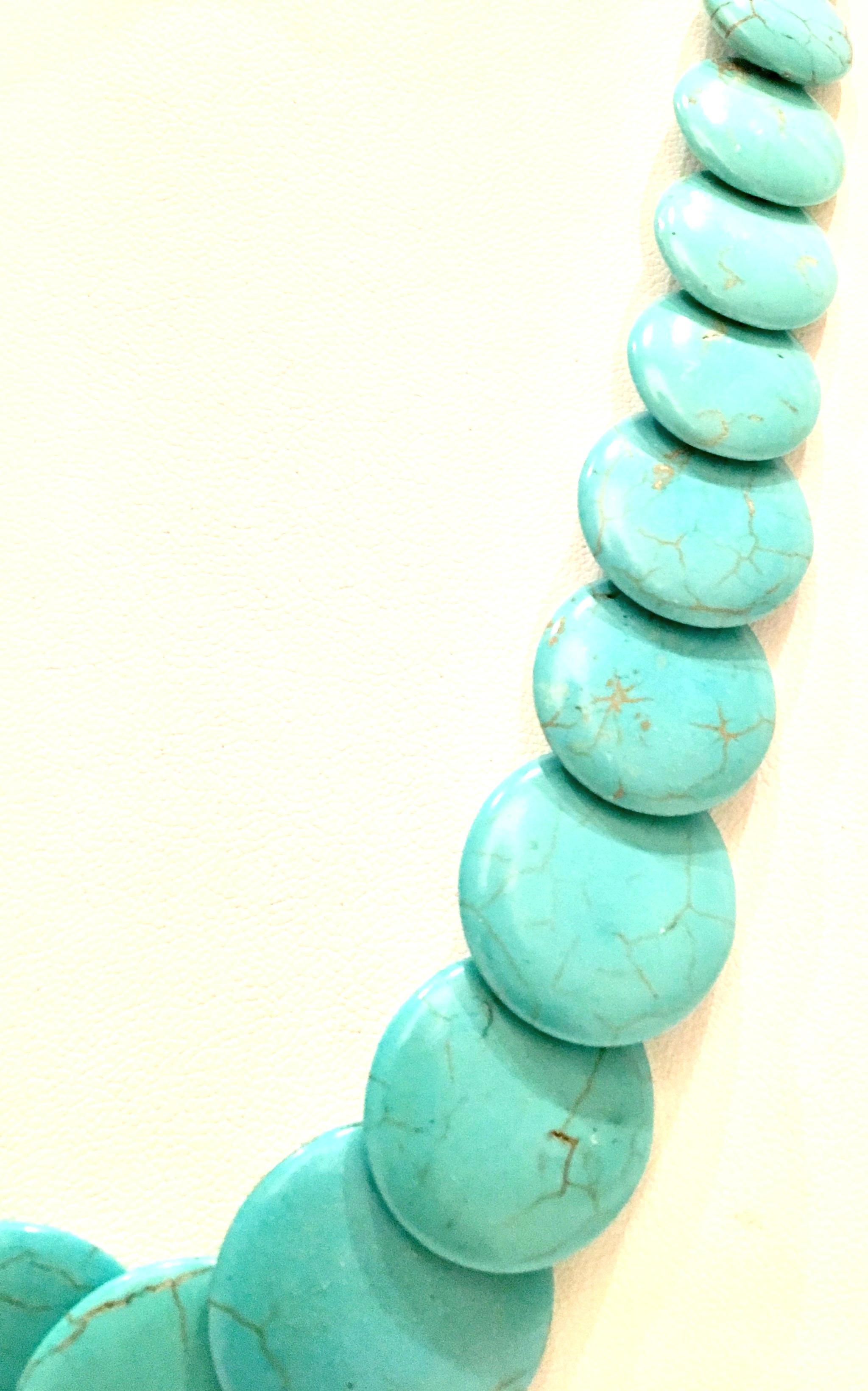 turquoise disk necklace
