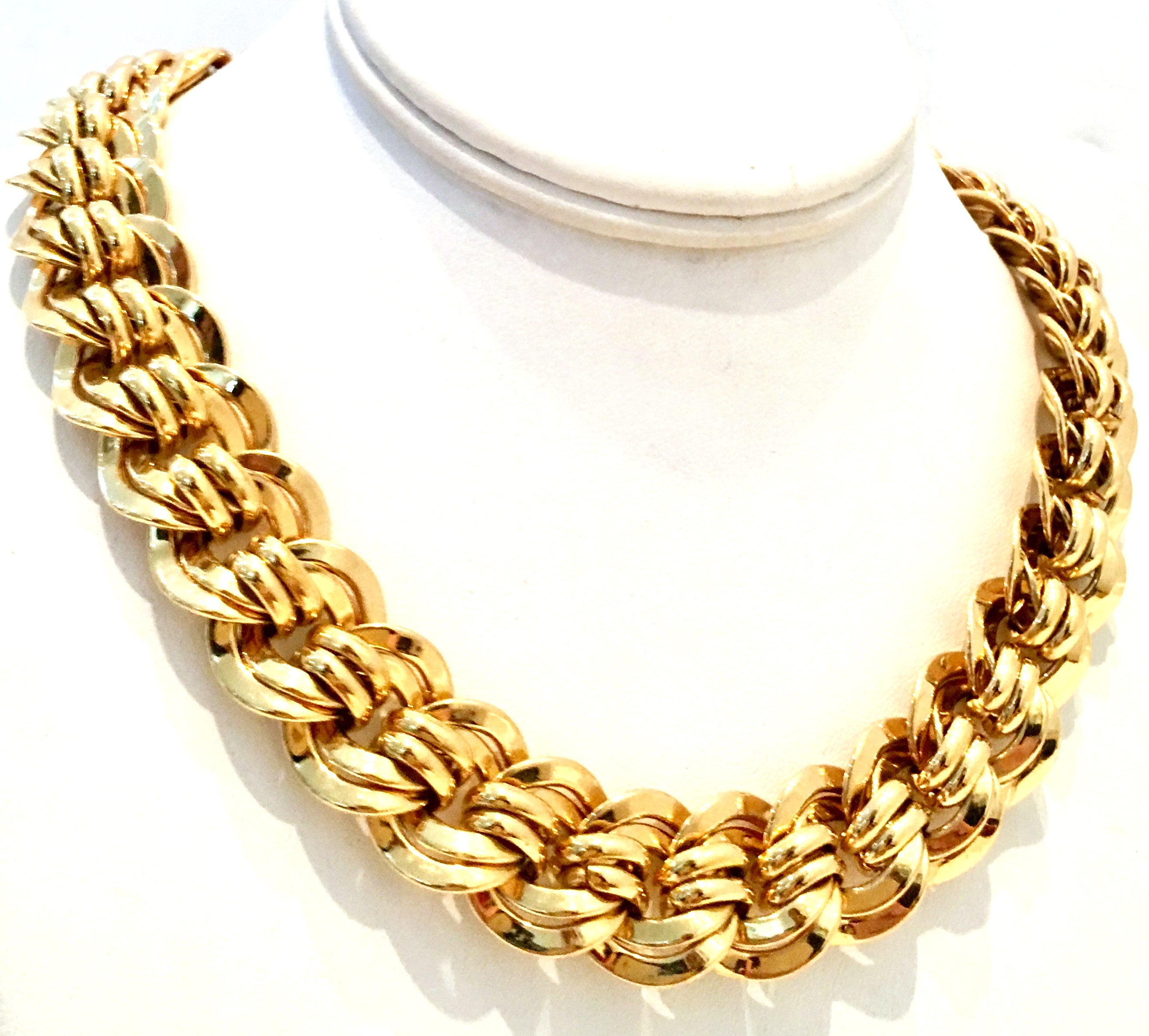 Italian Gold Chain >> 20th Century Italian Gold Plate Chain Link Choker Style Necklace By Napier Italian Gold Chain >> 20th Century Italian Gold Plate Chain Link Choker Style Necklace By Napier