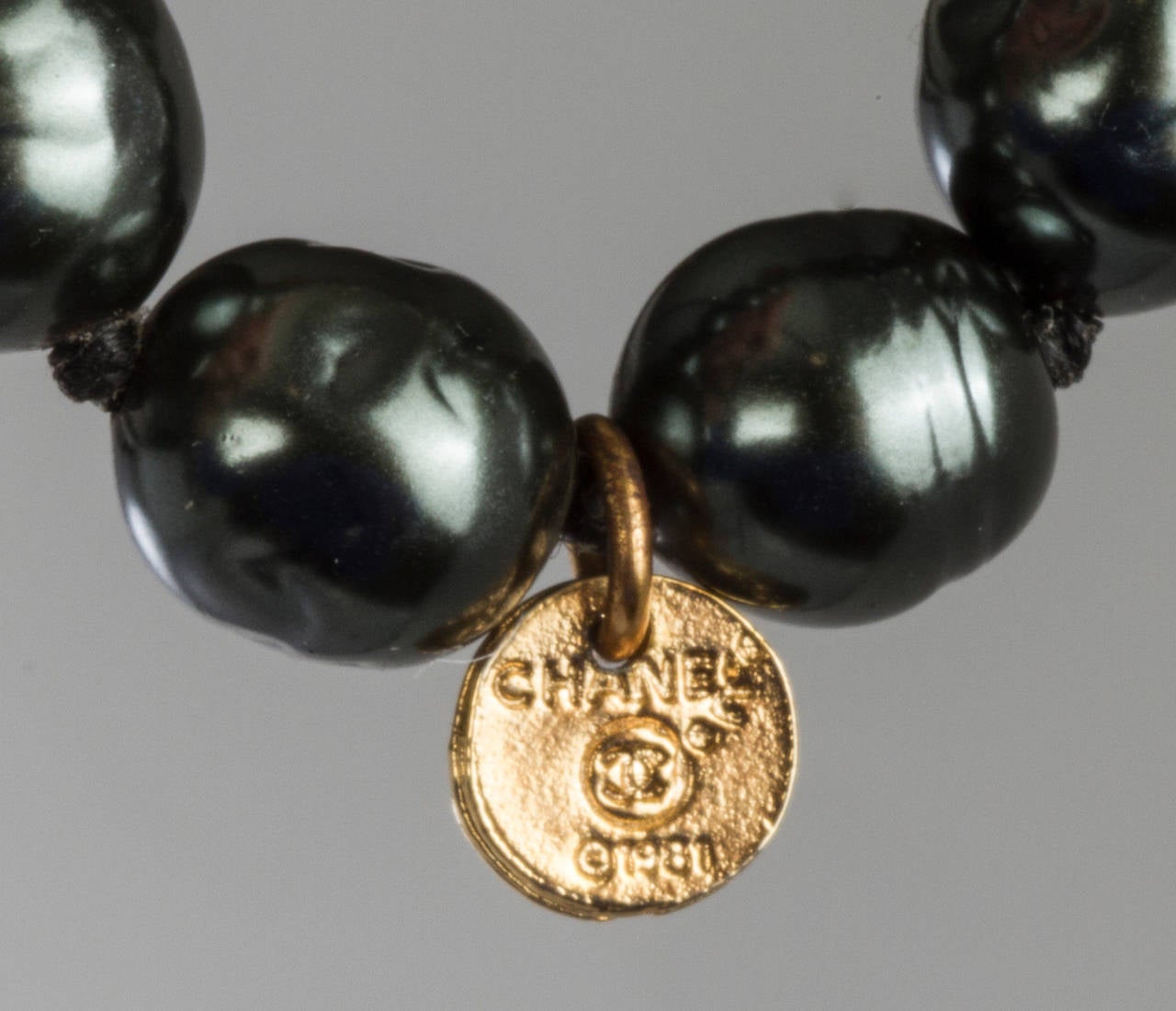 CHANEL Long Black Pearl Necklace 2
