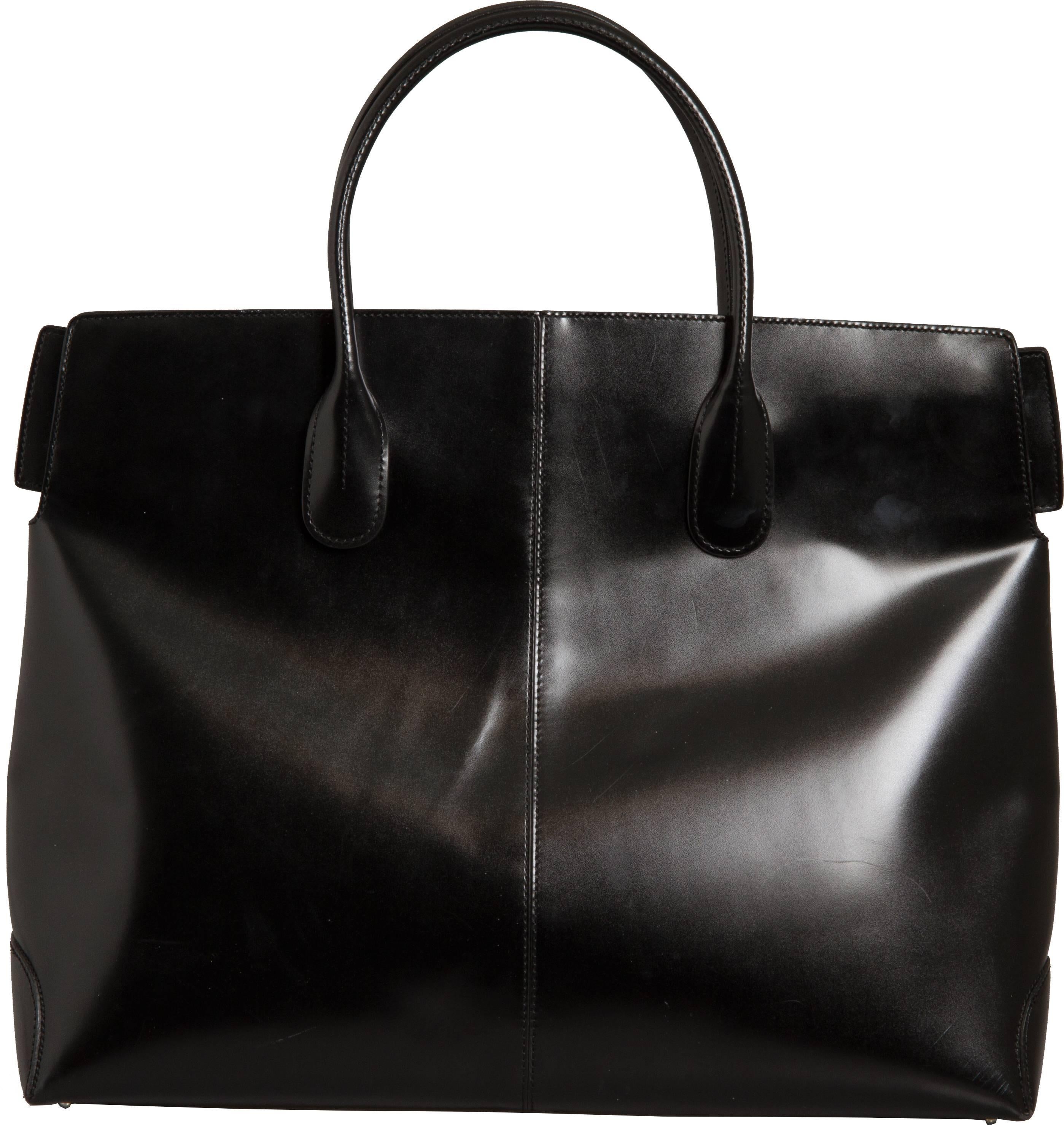 Black Vintage Large Tods Leather Tote