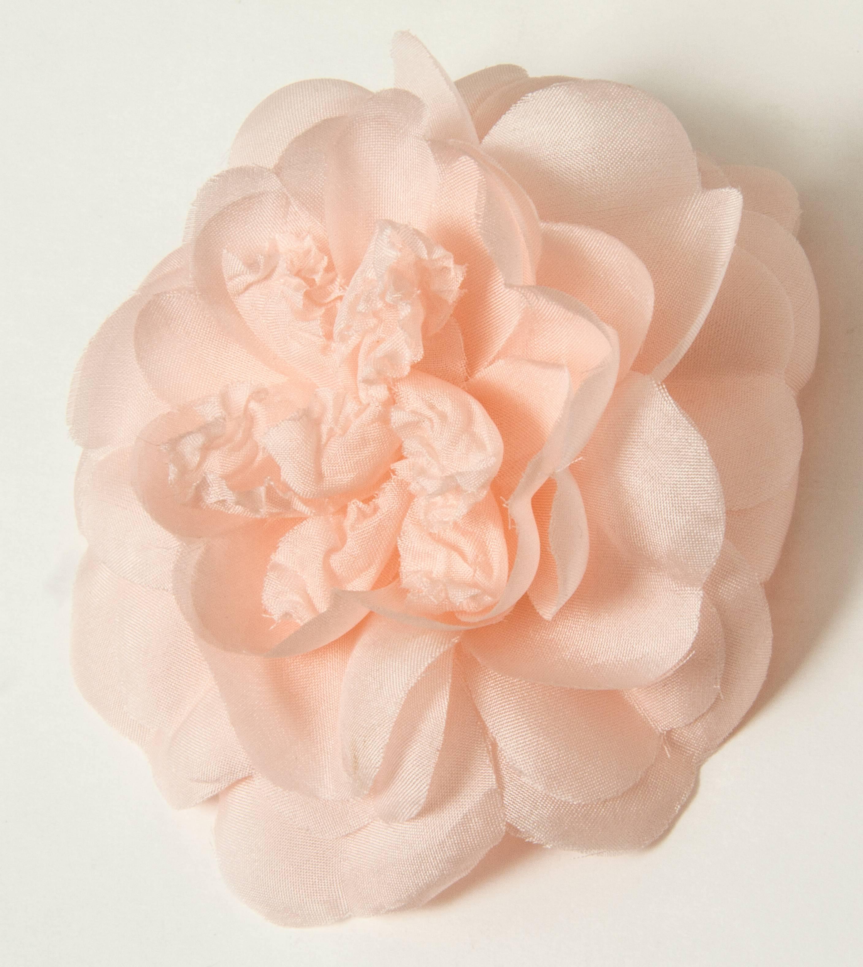 CHANEL Pink Camellia Brooch 1