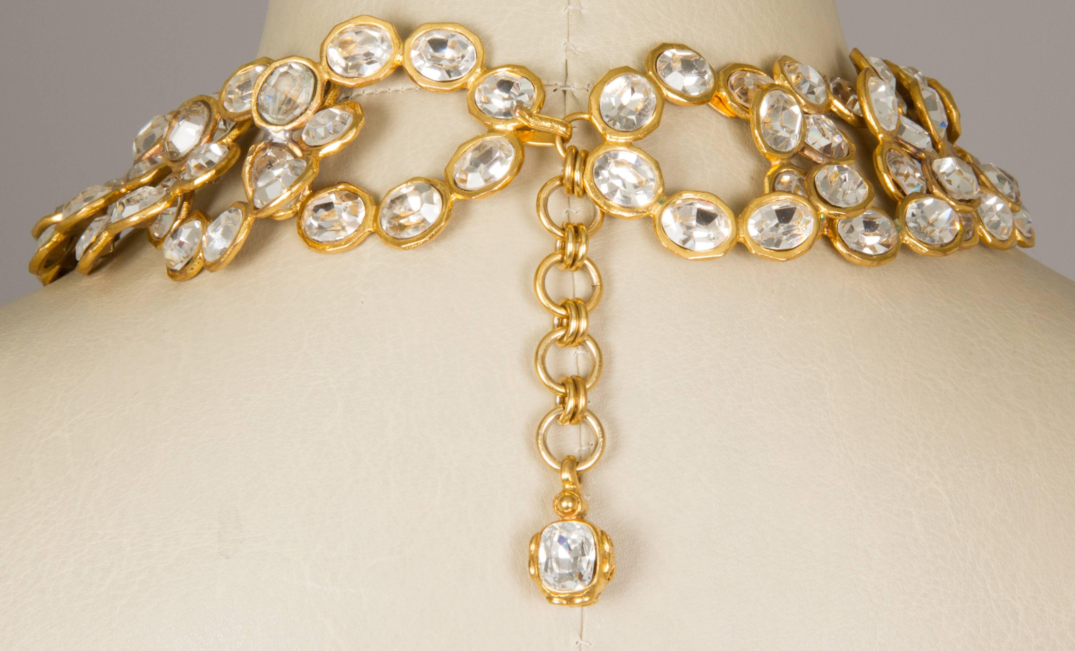 CHANEL Gilt & Crystal Large Link Necklace 1