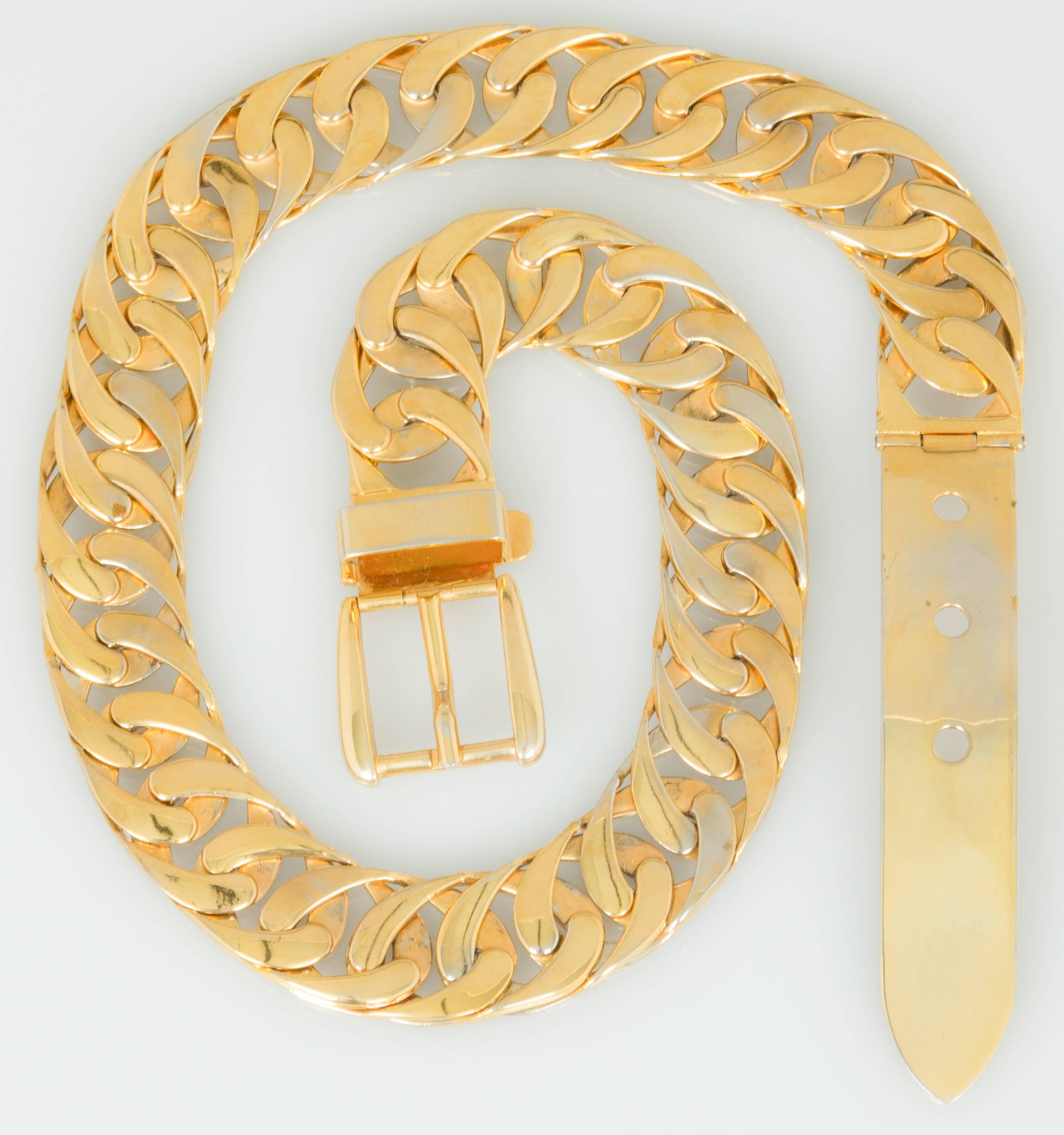 Vintage Gucci Gold Vermeil Chain Link Belt 2