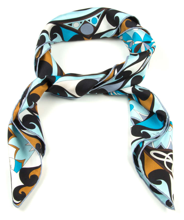 This silk scarf is so Pucci and in wonderful colors perfect for Spring and summer!.