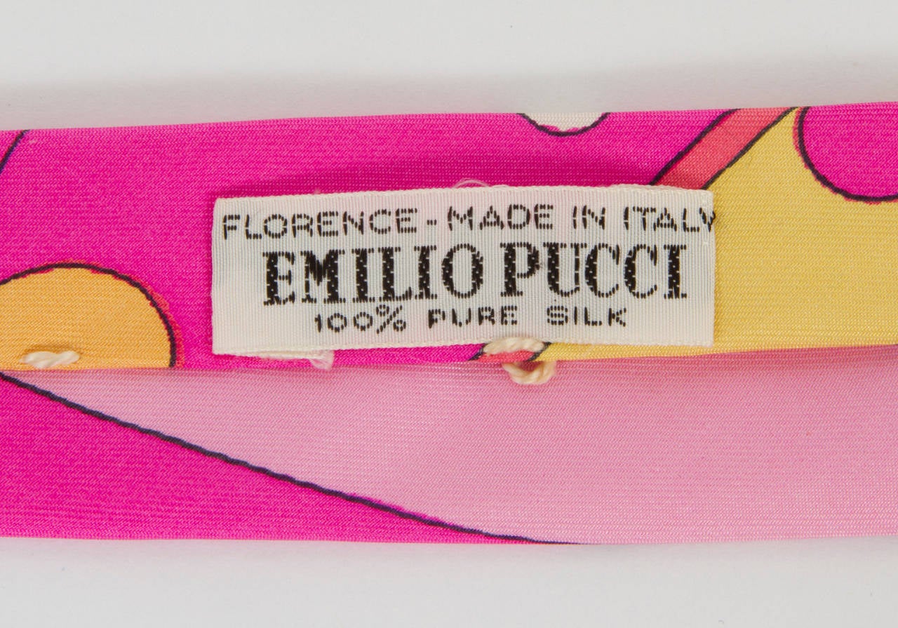 Vintage Mod Pucci Silk Tie In Excellent Condition In Chicago, IL
