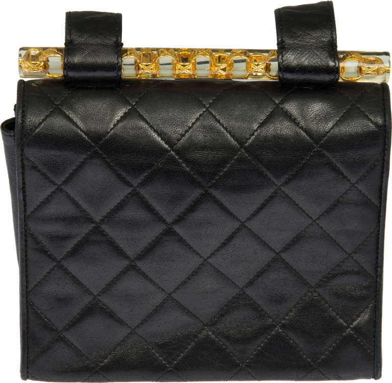 Women's CHANEL  Shoulder Bag with Chain and Lucite Accents