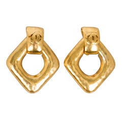 CHANEL Golden Hoop Style Earrings