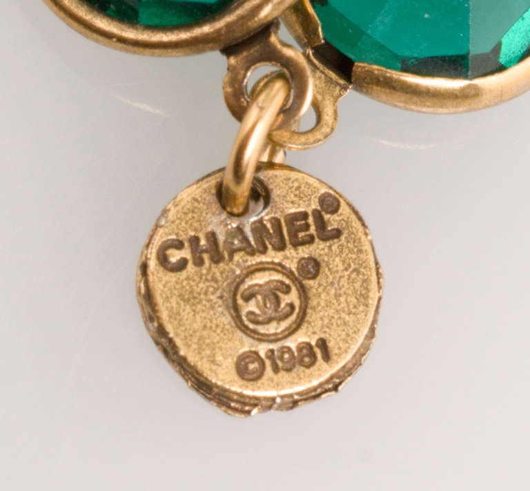 Long Chanel Green Chicklet Sautoir 1