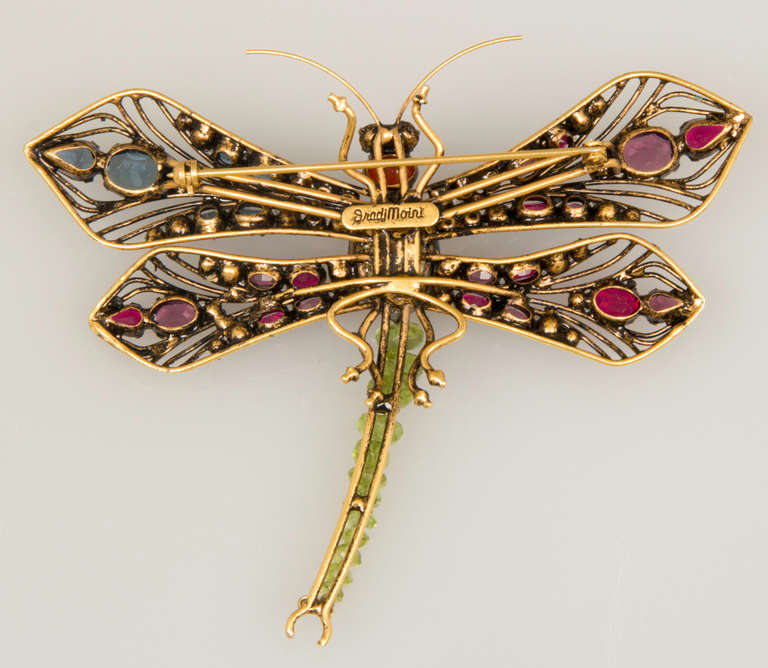 Beautiful Iradj Moini Dragonfly Brooch In Excellent Condition In Chicago, IL