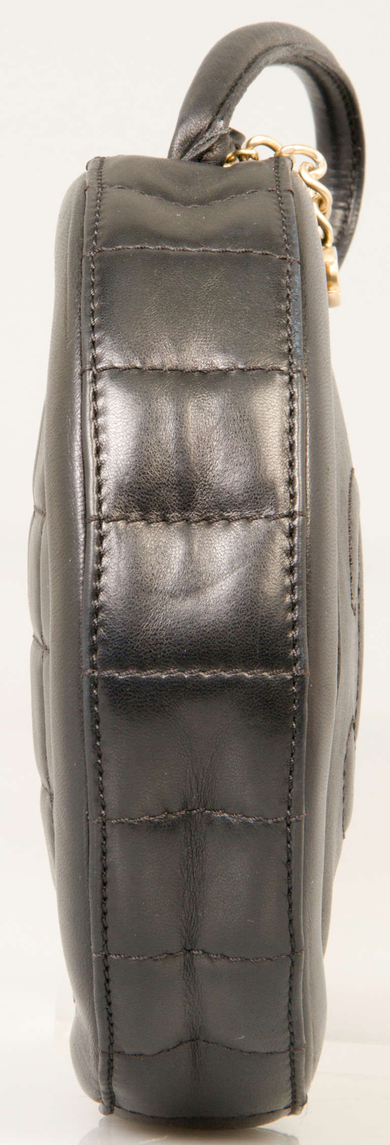 CHANEL Classic Round Logo Leather Handbag 1
