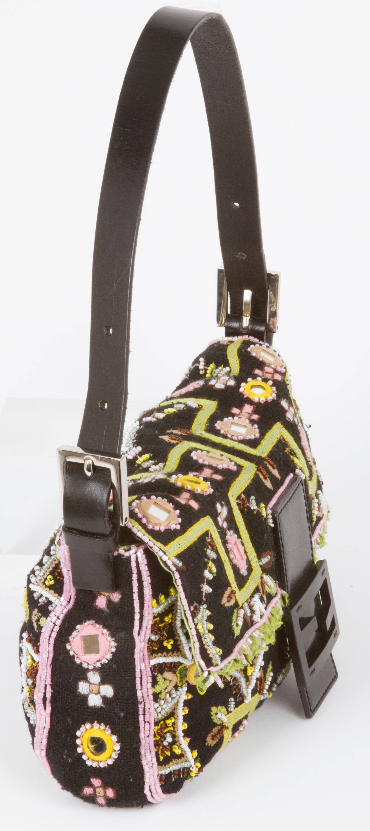 Women's Fendi Beaded Mirrored  and Embroidered Handbag
