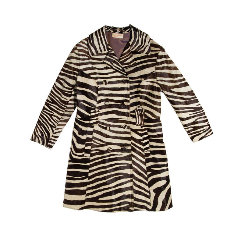 1960's Optical and Mod Zebra Print Coat