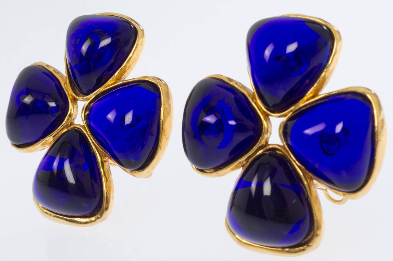 Women's CHANEL Blue Gripoix Earrings