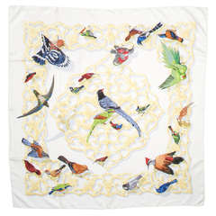 HERMES  "Birds of India and the Himalayas"  Silk Scarf