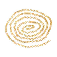 Long CHANEL Gold Gilt Chain Necklace