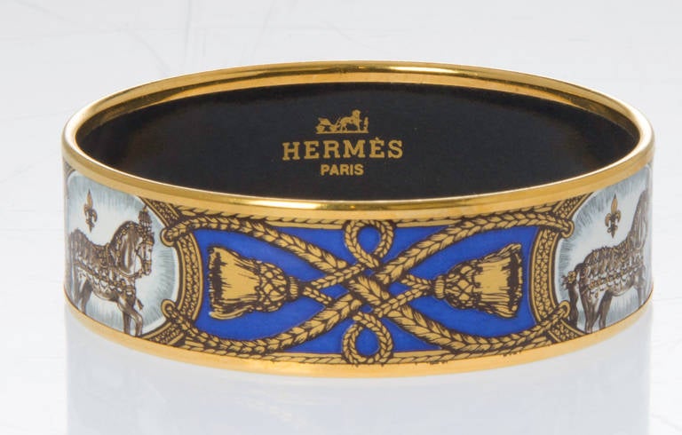 hermes blue enamel bracelet