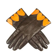 Vintage Moschino  Leather and Cashmere Gloves