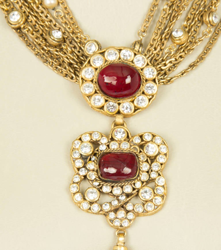 Stunningly Gorgeous Museum Quality CHANEL Gripoix Empress Necklace In Excellent Condition In Chicago, IL