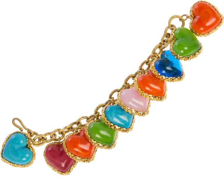 CHANEL Poured Glass Heart Bracelet 1