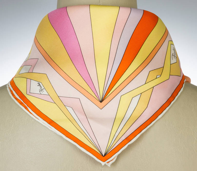 Iconic Mod Pucci  Silk Scarf In Excellent Condition In Chicago, IL