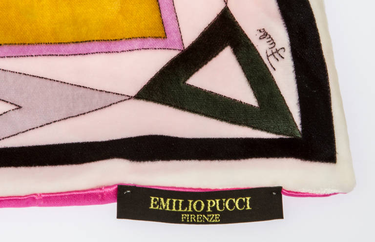 Optical Emilio Pucci Long Velvet Neck Scarf In Excellent Condition In Chicago, IL