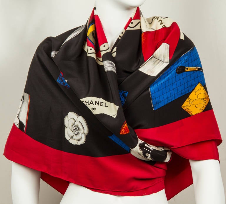 This is a great scarf in a great size! Iconic Chanel symbols abound.