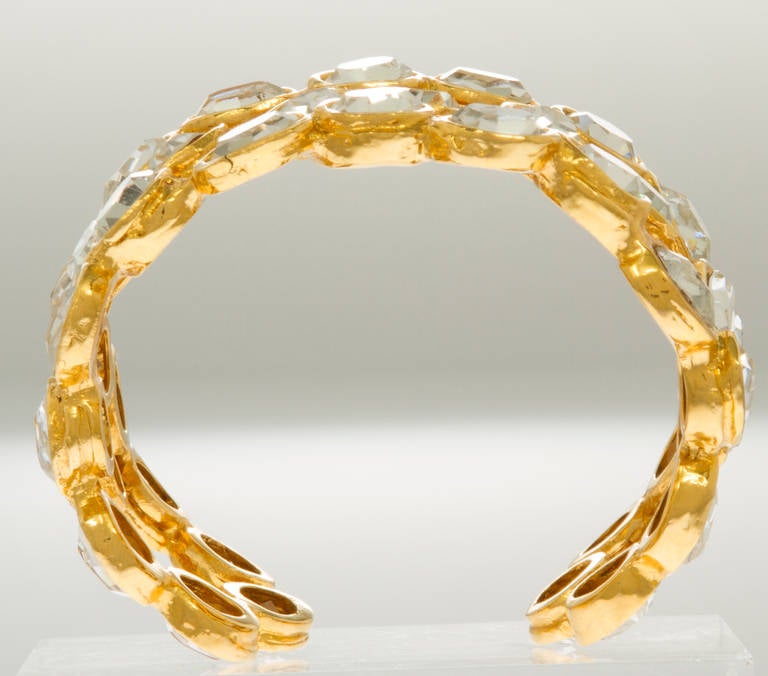 Glamorous CHANEL Faceted Crystal Headlight Cuff 1