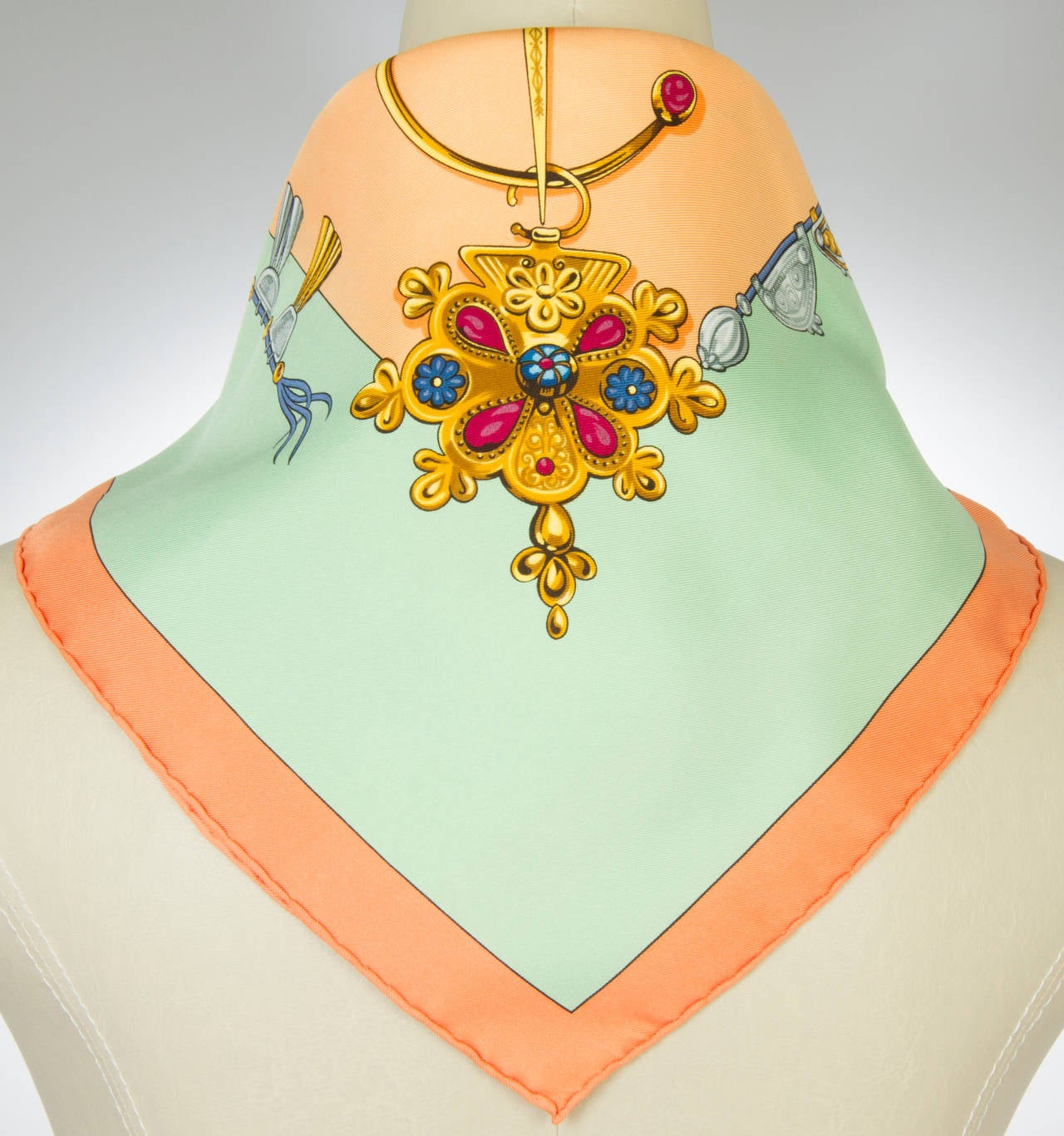 This is a stunning silk scarf  aptly named Parures des Sables  or Jewels of the Sands.