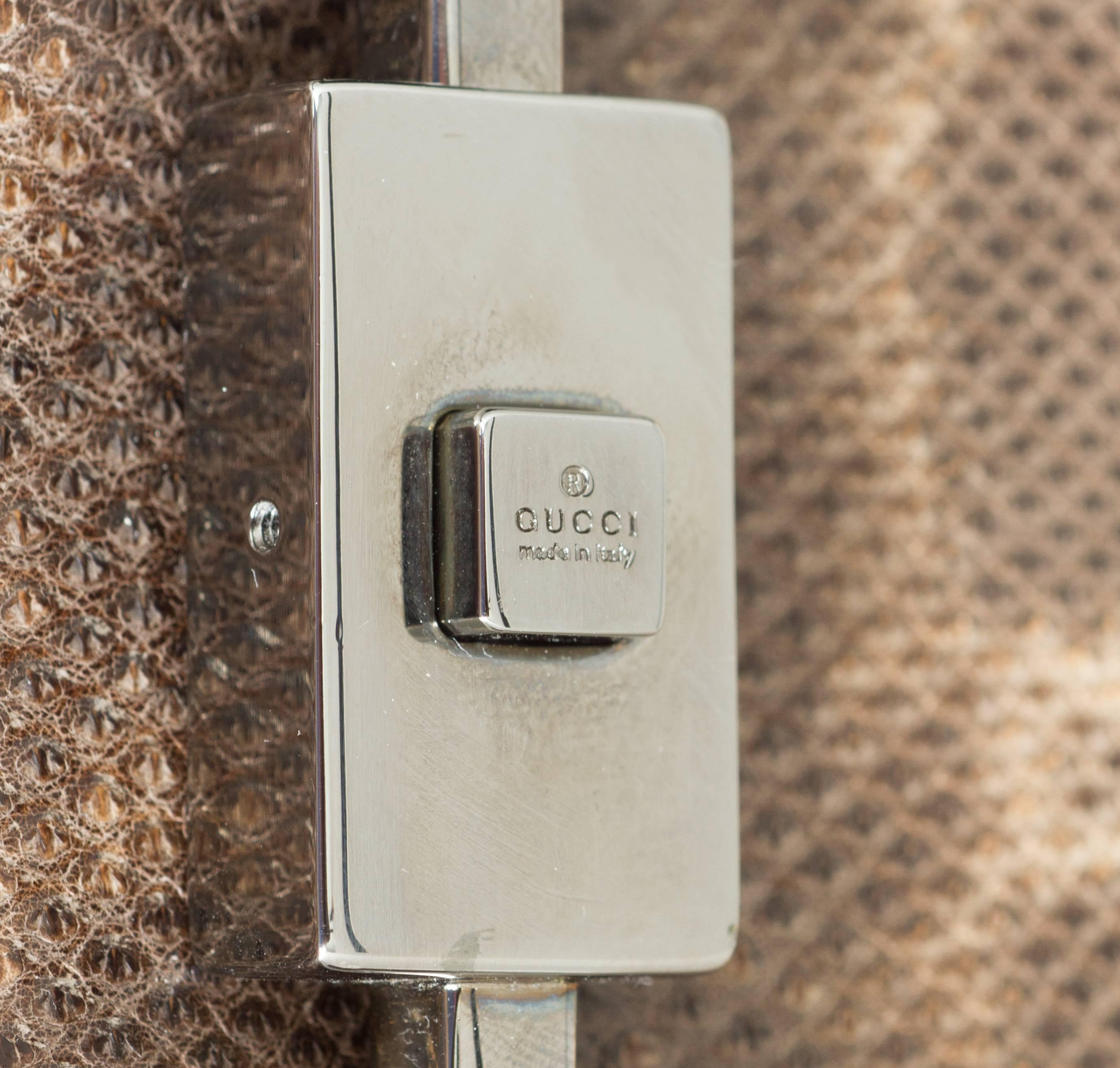Jackie O Gucci Lizard Handbag  In Excellent Condition In Chicago, IL